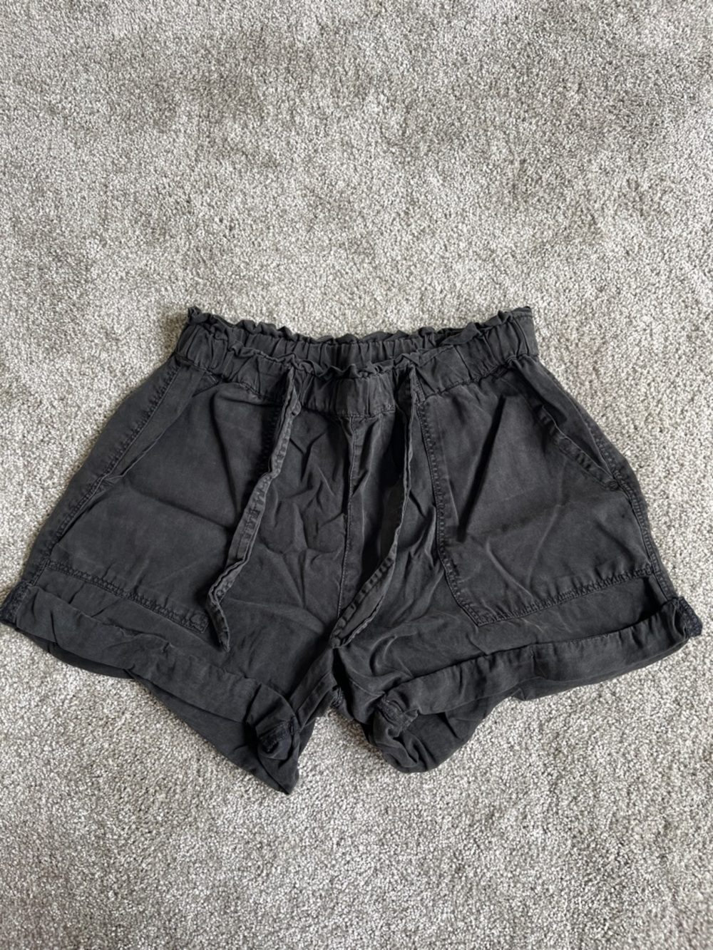 AERIE | Black Women's Elastic Waist Drawstring Shorts
